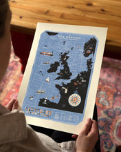 Load image into Gallery viewer, Oldfield Design A3 Print - The Sea Regions of the United Kingdom
