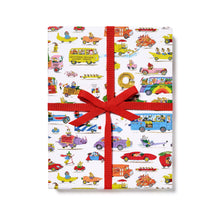 Load image into Gallery viewer, Busytown Cars, Richard Scarry, wrapping paper
