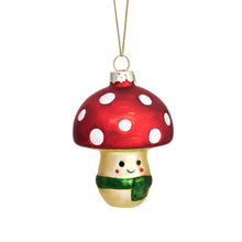 Load image into Gallery viewer, Happy Mushroom Shaped Glass Bauble
