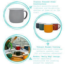 Load image into Gallery viewer, Green Enamel Belly Mug - 375ml
