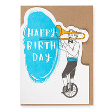 Load image into Gallery viewer, Happy Birthday Trombone - Cut-out Card by Archivist
