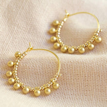 Load image into Gallery viewer, Gold Beaded Hoop Earrings by Lisa Angel
