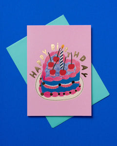 Happy Birthday Cake Birthday Card by Ohh Deer