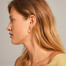 Load image into Gallery viewer, KIKU Half Hoop Earrings Gold Plated by Pilgrim
