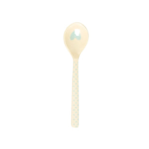 Melamine Spoon, Heart Print - Light Blue