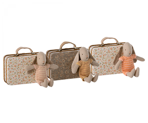 Maileg Bunny Micro in Suitcase 3 Assorted Colours