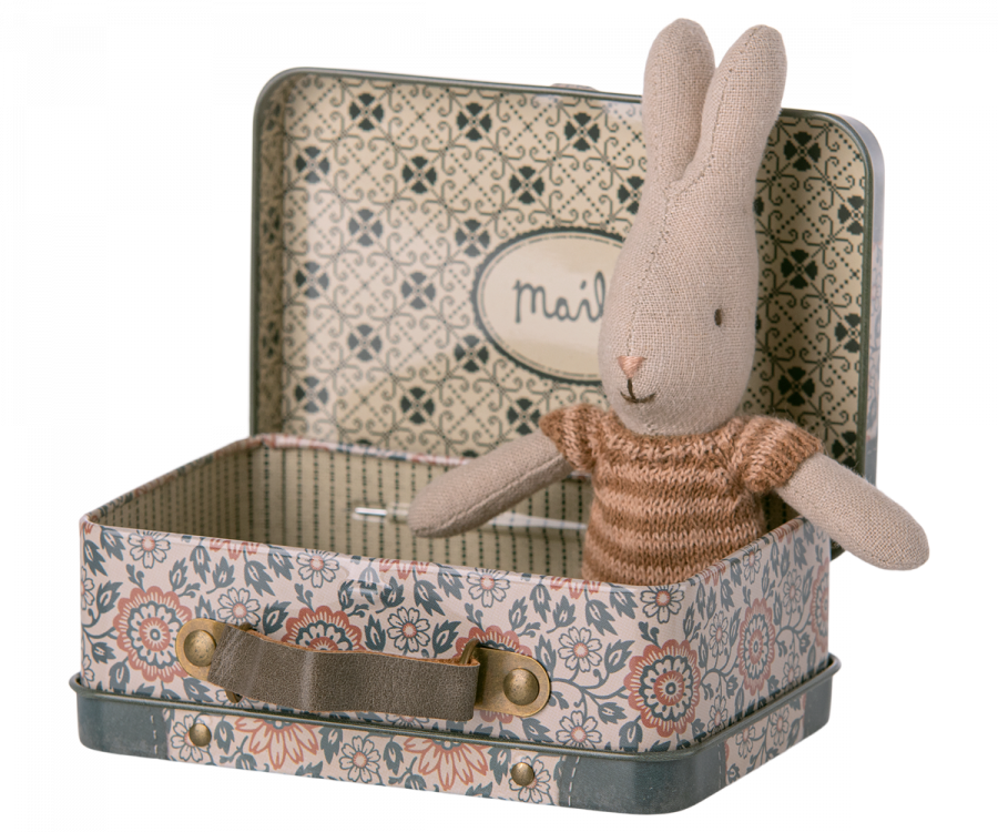 Maileg Rabbit Micro in Suitcase 3 Assorted Colours