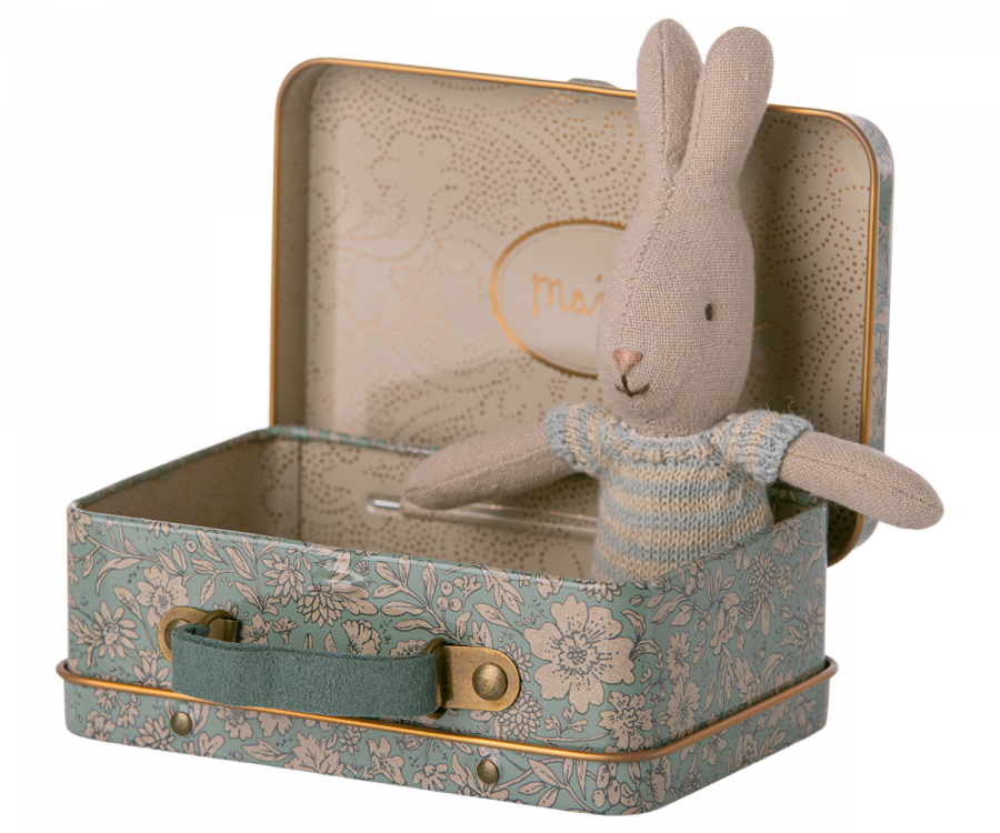 Maileg Rabbit Micro in Suitcase 3 Assorted Colours