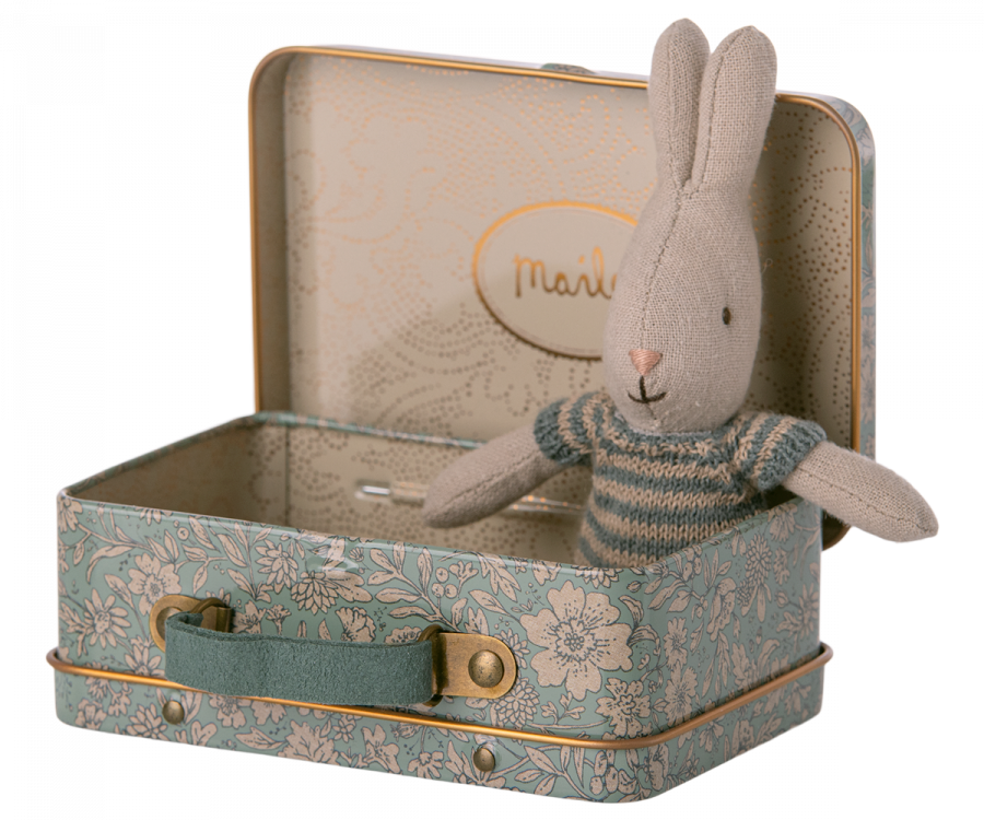 Maileg Rabbit Micro in Suitcase 3 Assorted Colours