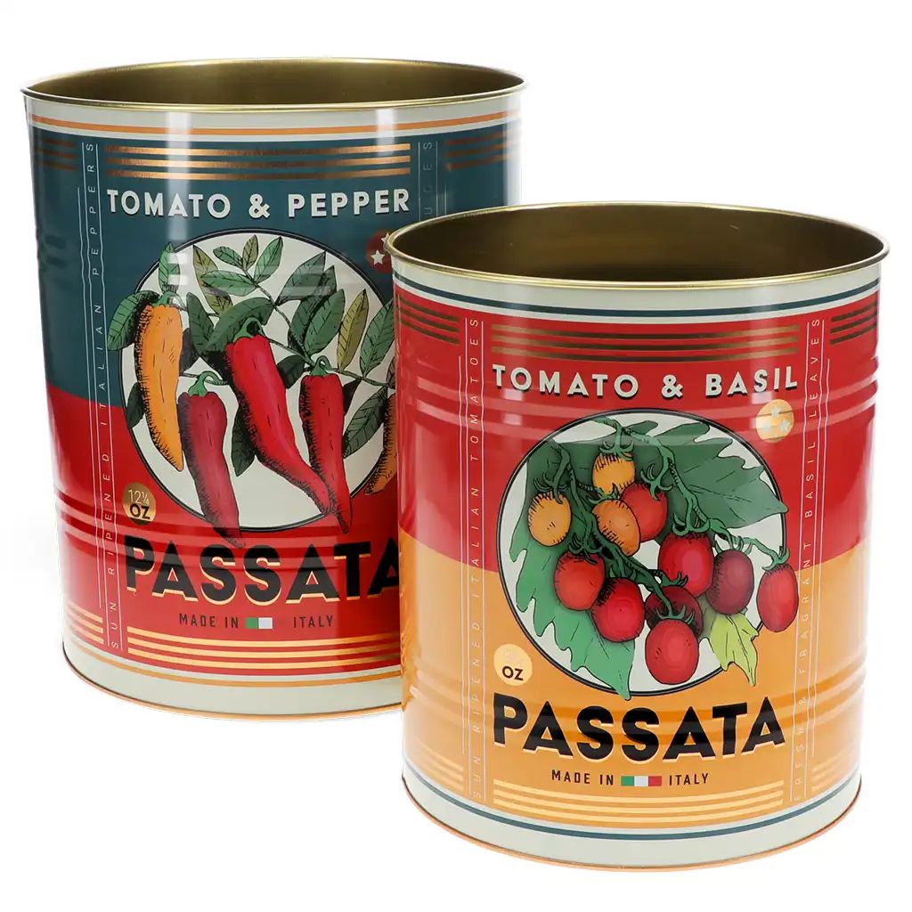 Set of 2 Large Storage Tins - Passata