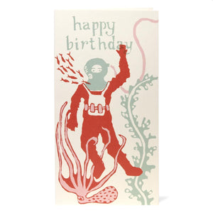 Long Card, Happy Birthday - Deep Sea Diver by Cambridge Imprint