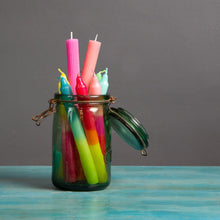 Load image into Gallery viewer, Marble Three Tone Dinner Candles - Pink, Yellow &amp; Orange
