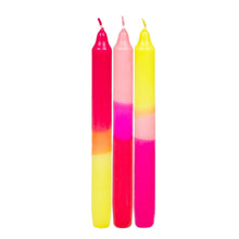 Load image into Gallery viewer, Marble Three Tone Dinner Candles - Pink, Yellow &amp; Orange
