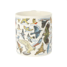 Load image into Gallery viewer, Illustrations of different British birds span the whole of the mug. 

