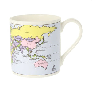 the side angle of the world map mug
