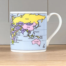 Load image into Gallery viewer, The side angle of the world map mug.
