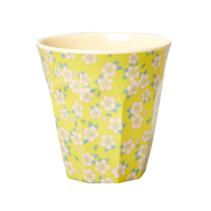 Medium Melamine Cup - Yellow Floral Print