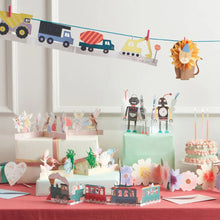 Load image into Gallery viewer, Meri Meri Concertina Birthday Card - Construction Vehicles
