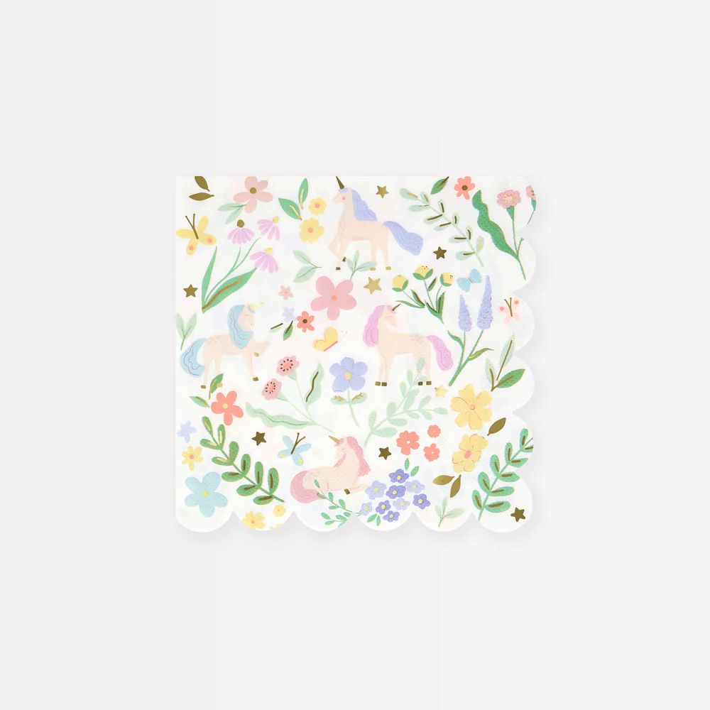 Meri Meri Small Napkins - Meadow Unicorns