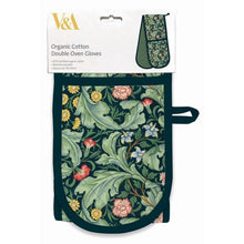 Load image into Gallery viewer, Morris &amp; Co Organic Cotton Double Oven Gloves - Leicester Wallpaper
