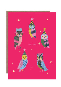 Party Owls Birthday Card by Hutch Cassidy