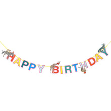 Load image into Gallery viewer, here the multi-cloured &quot;HAPPY BIRTHDAY&quot;bunting is seen against a plain white background
