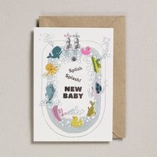 Load image into Gallery viewer, New Baby Card - Riso Print Splish Splash by Petra Boase
