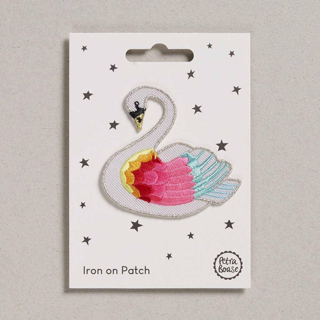 Iron on Patch Rainbow Swan by Petra Boase