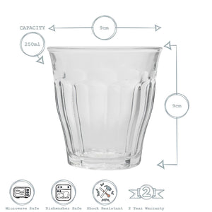 Picardie Glass Drinking Tumbler - 250ml - Pink