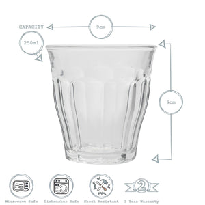 Picardie Glass Drinking Tumbler - 250ml - Sapphire