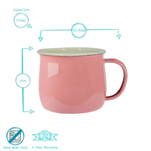 Pink Enamel Belly Mug - 375ml