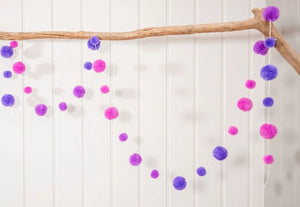 Pom Pom Garland - Lilac and Violet