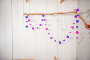 Pom Pom Garland - Lilac and Violet
