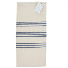 Load image into Gallery viewer, Blue stripe Pure Belgian Linen Tea Towel
