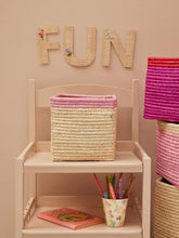 Load image into Gallery viewer, Raffia Basket with Soft Pink Border by Rice DK
