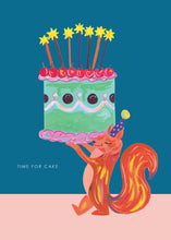 Load image into Gallery viewer, Squirrel and Cake -  Birthday Card by Hutch Cassidy
