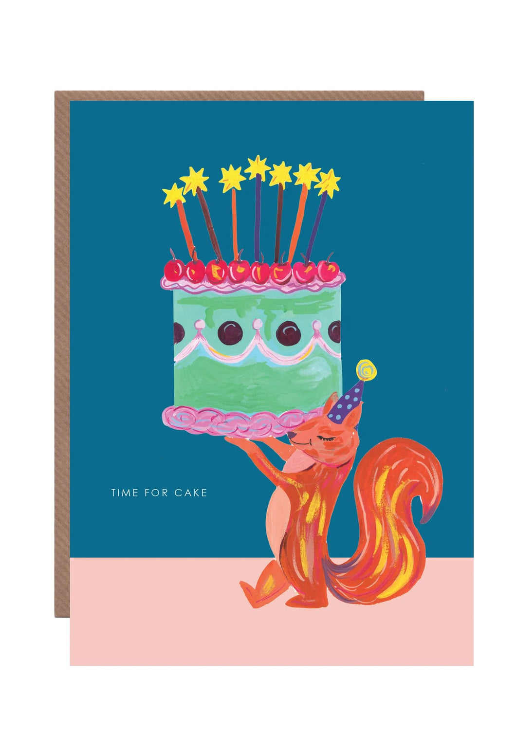 Squirrel and Cake -  Birthday Card by Hutch Cassidy