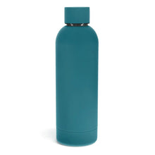 Load image into Gallery viewer, Steel Drinking Bottle  - Rubber Coated 500ml - Petrol Blue
