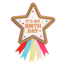 Load image into Gallery viewer, Star Happy Birthday Rosette Badge by Talking Tables
