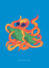 Load image into Gallery viewer, Surfing Octopus Incredible Dad Greetings Card by Hutch Cassidy
