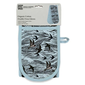 Swallow and Sea - Angela Harding - Organic Cotton Double Oven Gloves