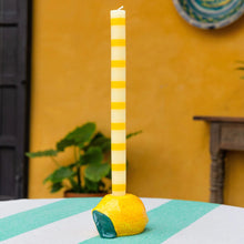 Load image into Gallery viewer, Talking Tables - Dinner Candle - Yellow Stripe

