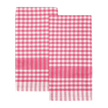 Load image into Gallery viewer, Talking Tables Set Of 2 Tea Towels - Raspberry Pink Gingham
