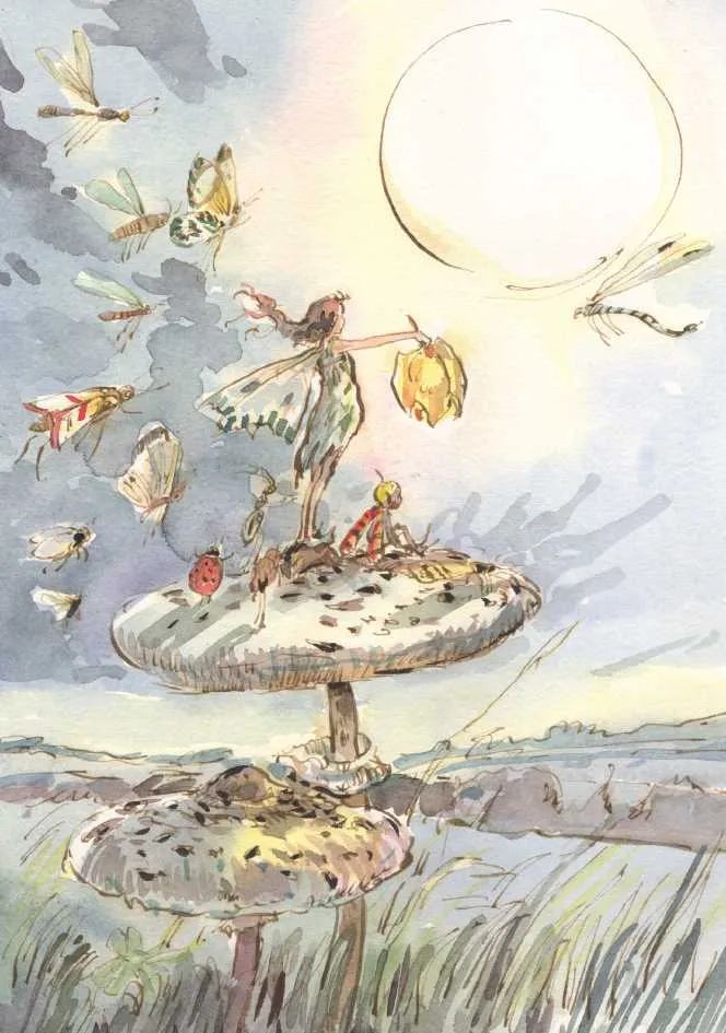 The Porch Fairies Greetings Card - Fairy Lantern