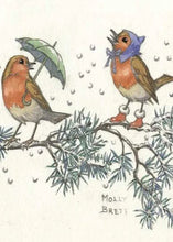 Load image into Gallery viewer, The Porch Fairies Greetings Card - Robins on Branch
