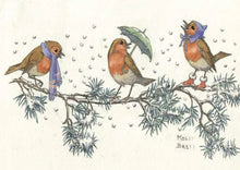 Load image into Gallery viewer, The Porch Fairies Greetings Card - Robins on Branch
