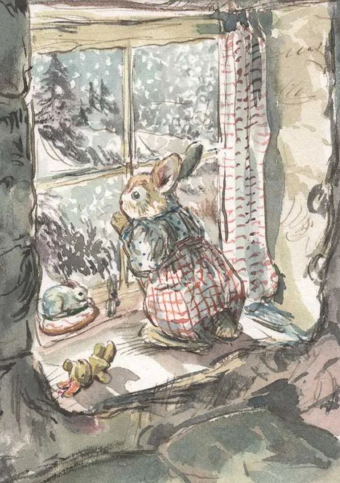The Porch Fairies Greetings Card - Watching the Snow