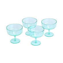 Load image into Gallery viewer, mint coloured acrylic cocktail glasses with wide squarish bowl
