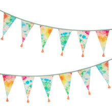 Load image into Gallery viewer, 100% Cotton Rainbow Tie Dye Fabric Bunting by Talking Tables
