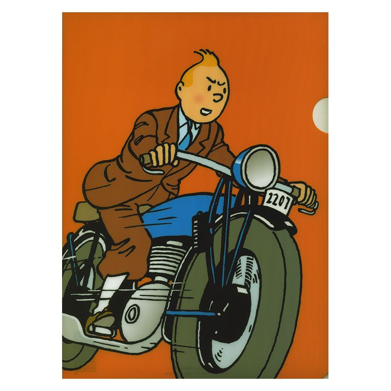 Tintin A4 Plastic Sleeve - Motorbike